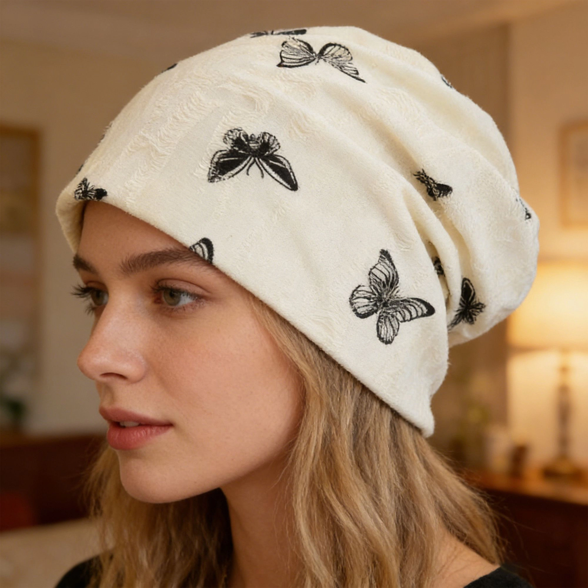 Anna-Kaci Women's Women Butterfly Embroidery Slouchy Beanie Soft Lightweight Breathable Casual Hat