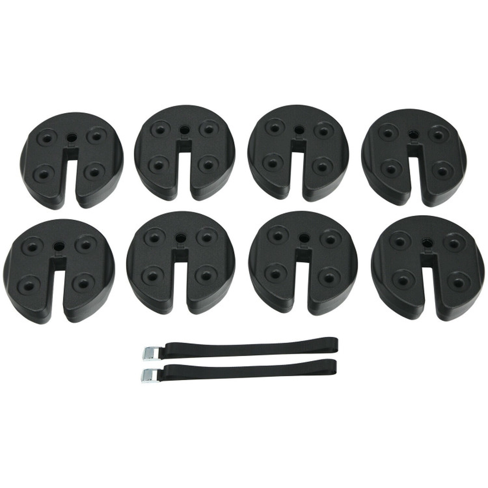 SUGIFT Set of 8 Black Stackable Canopy Tent Weight Plates with No-Pinch Slots 9.5-in W 9.5-in D 40-lb Total Fill