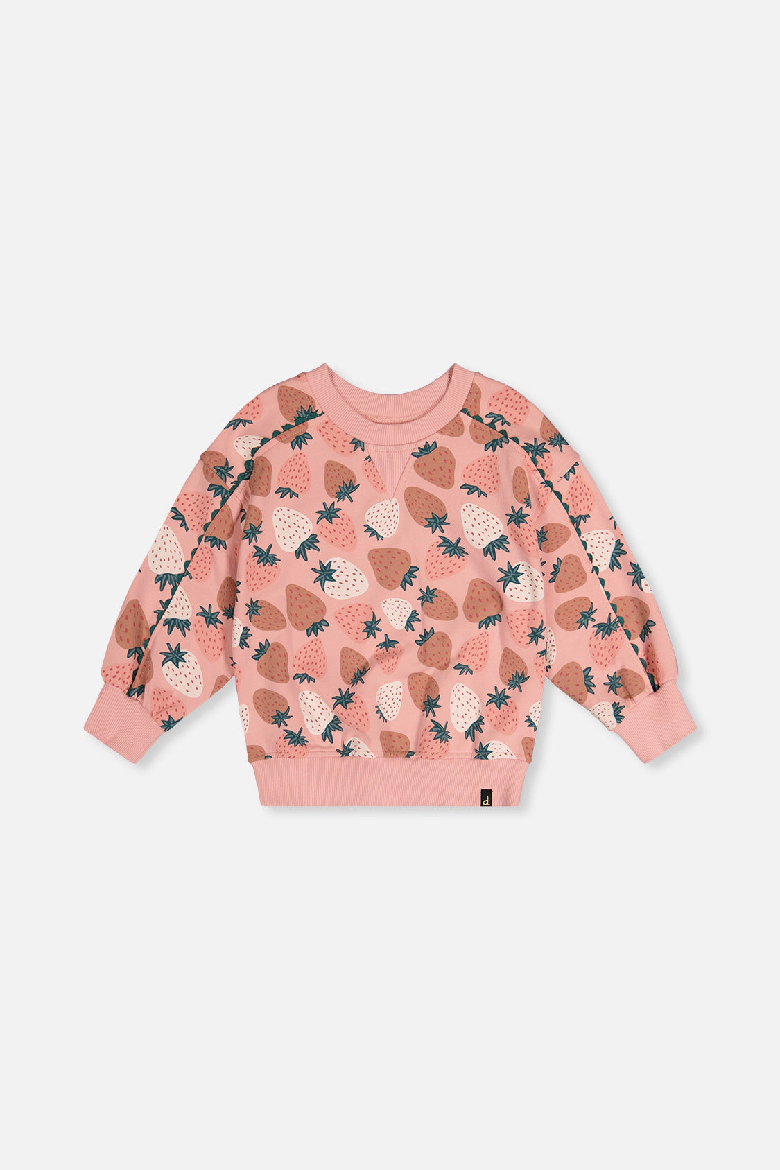 Deux par Girls Strawberry Print Balloon Sleeve Sweatshirt