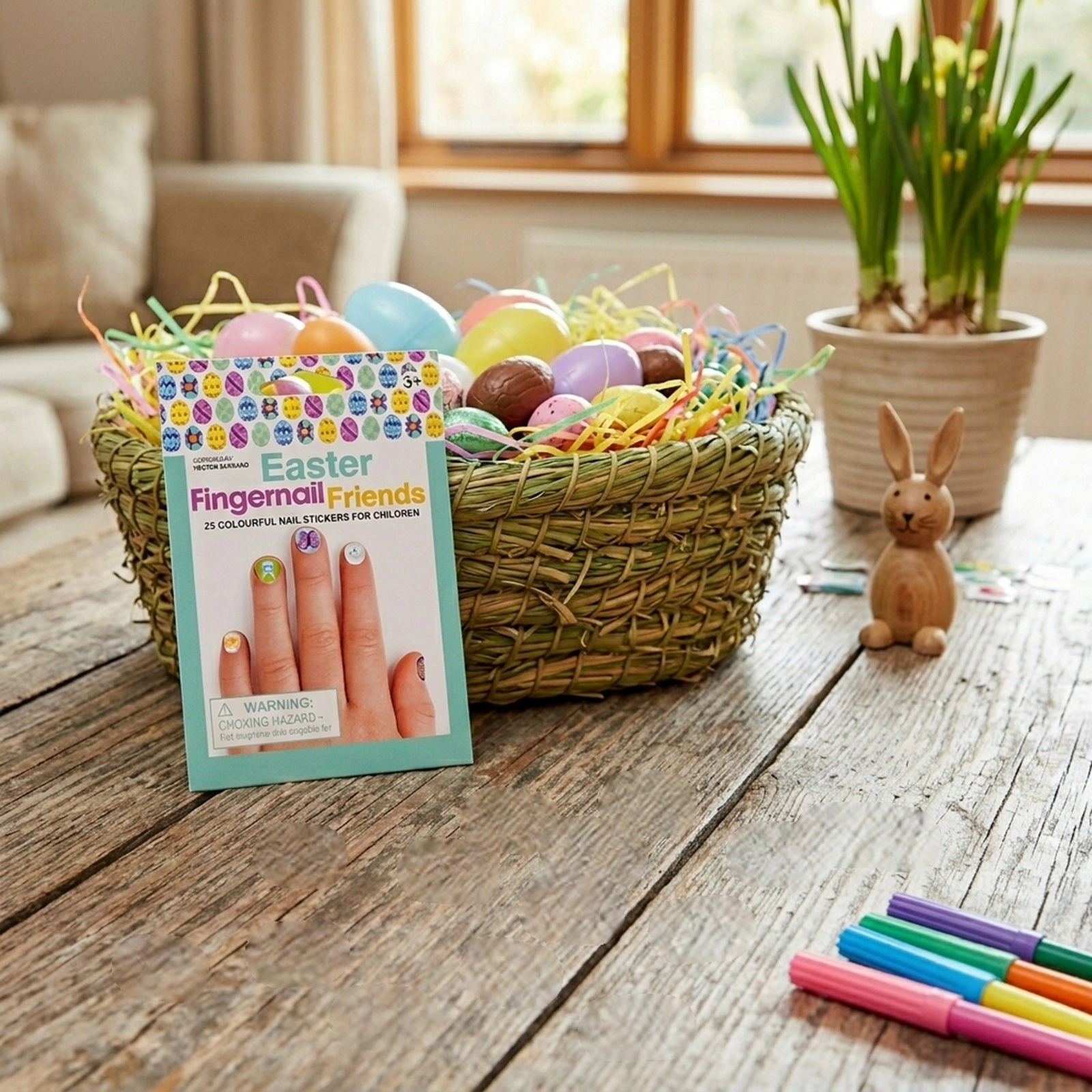 Wrapables Fingernail Friends Nail Stickers Nail Art for Children, Easter (50 stickers)