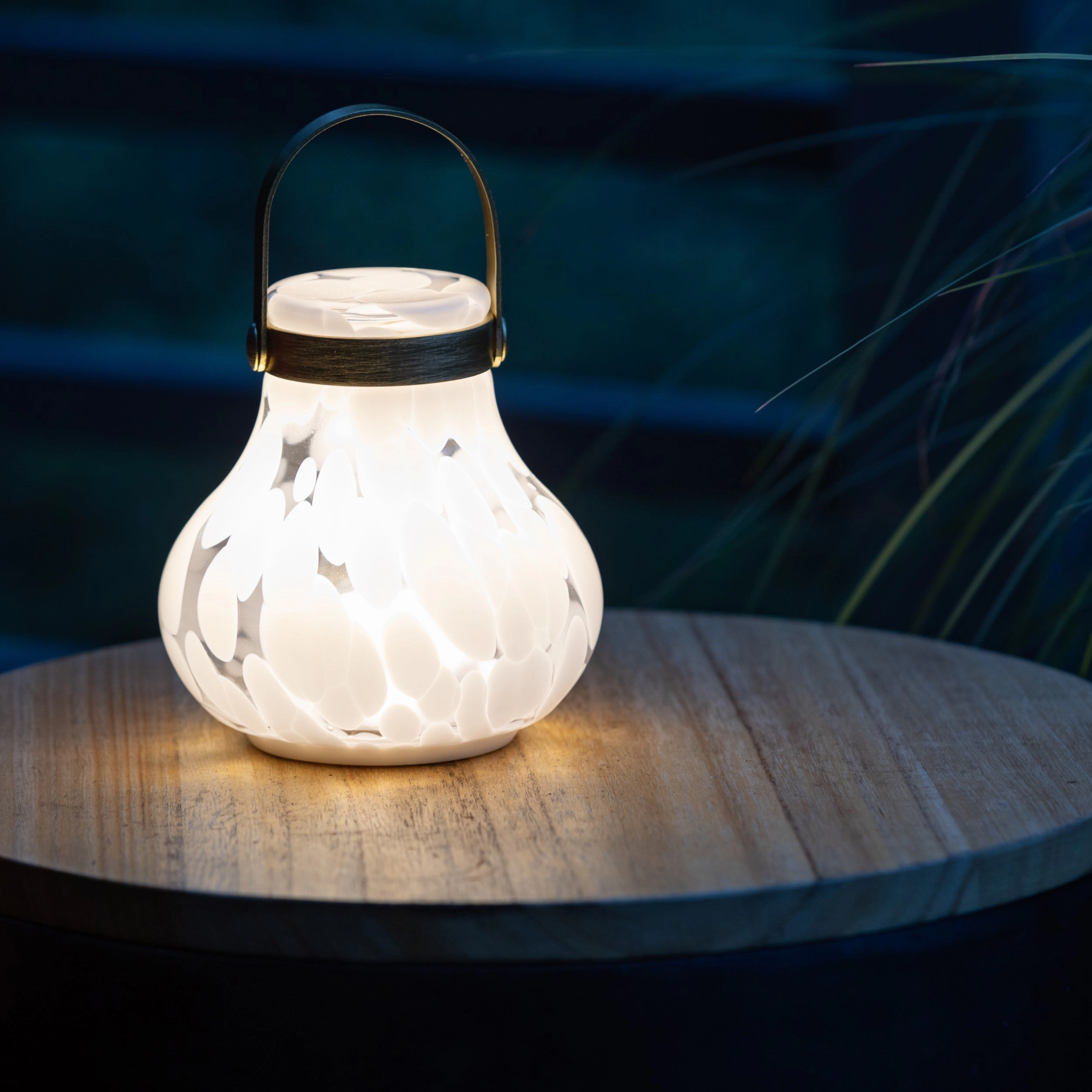 Allsop Home & Garden Moondrop Lantern Rechargeable Glass LED Lantern