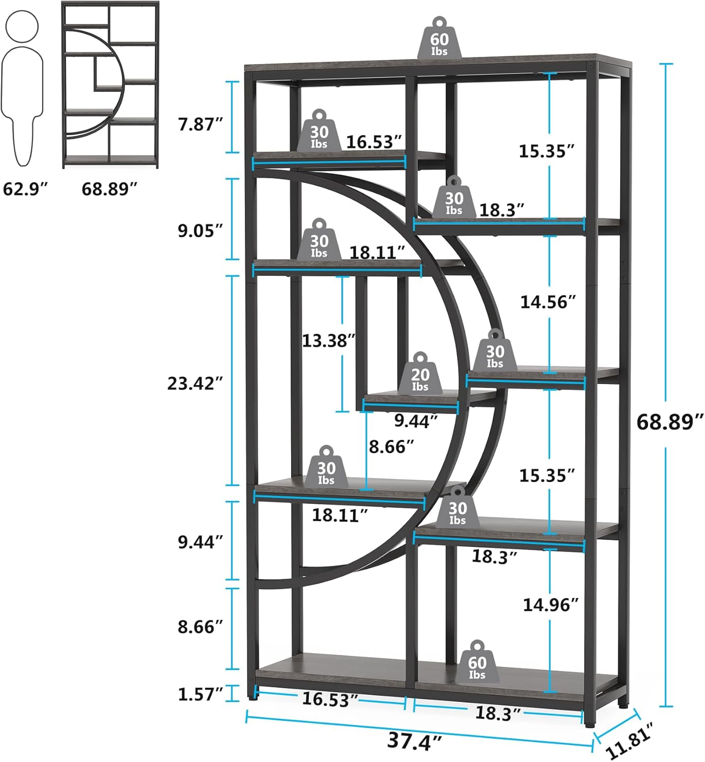 Tribesigns Freestanding Bookshelf