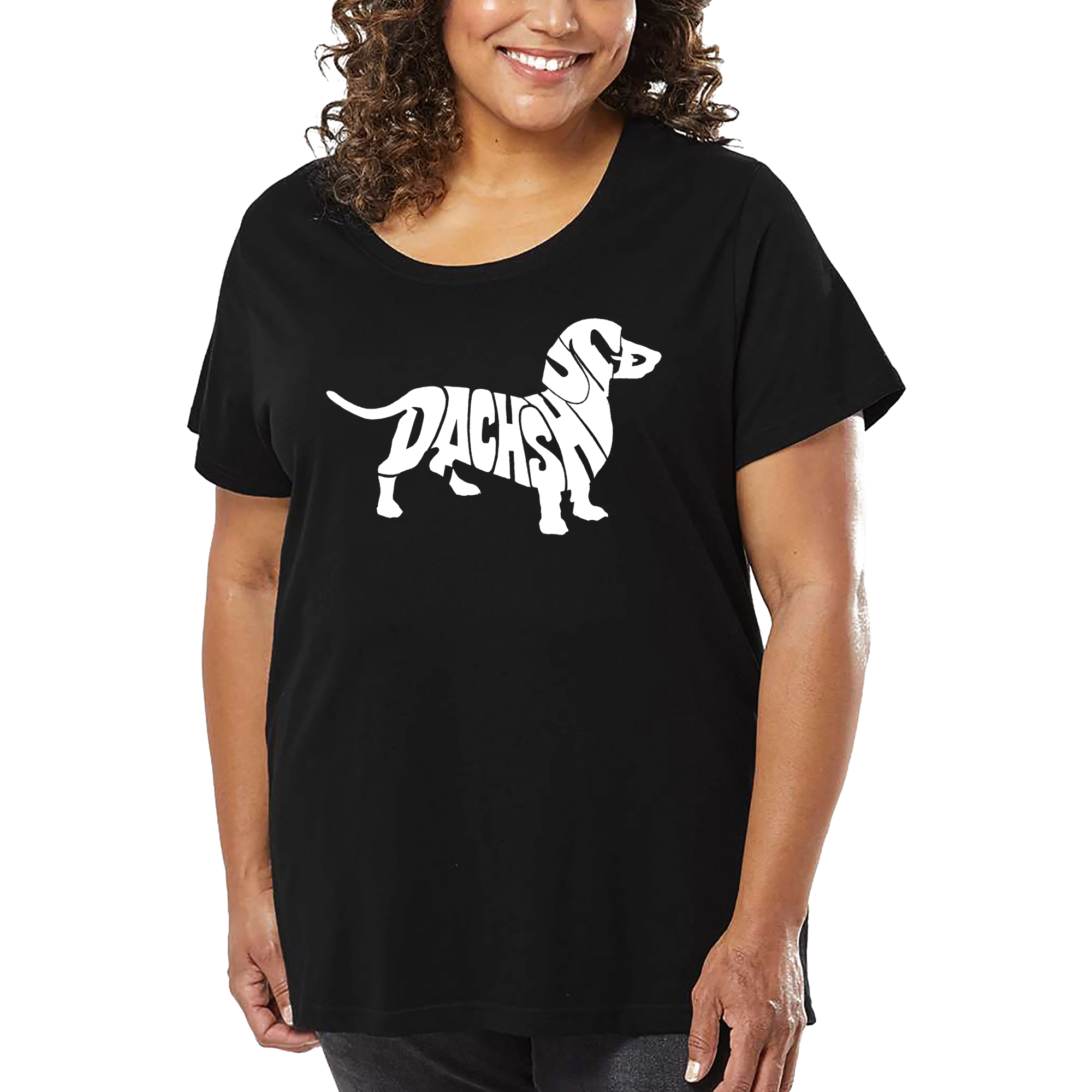 LA Pop Art Women's Plus Word T-Shirt - Dachshund
