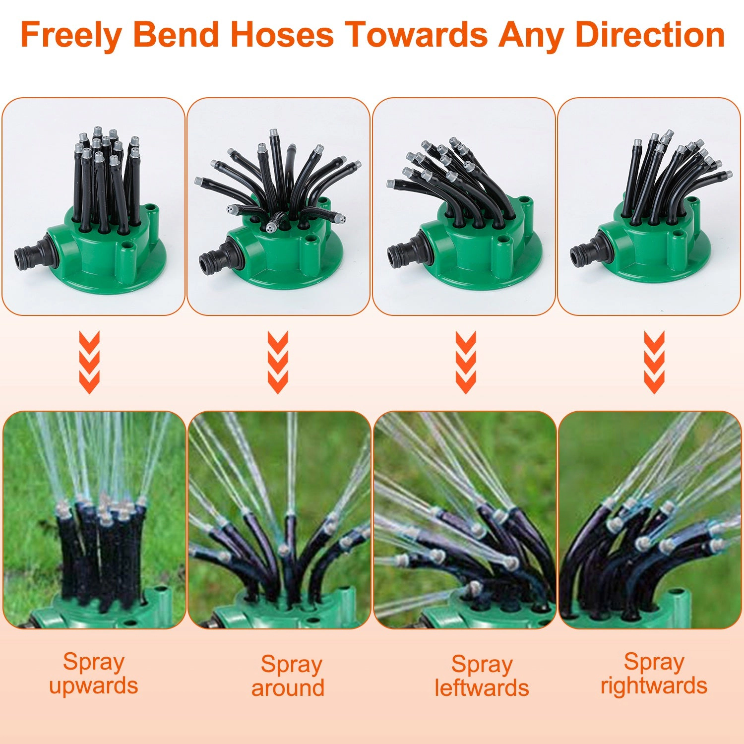 GBruno 360-Degree 12-Tube Lawn Sprinkler