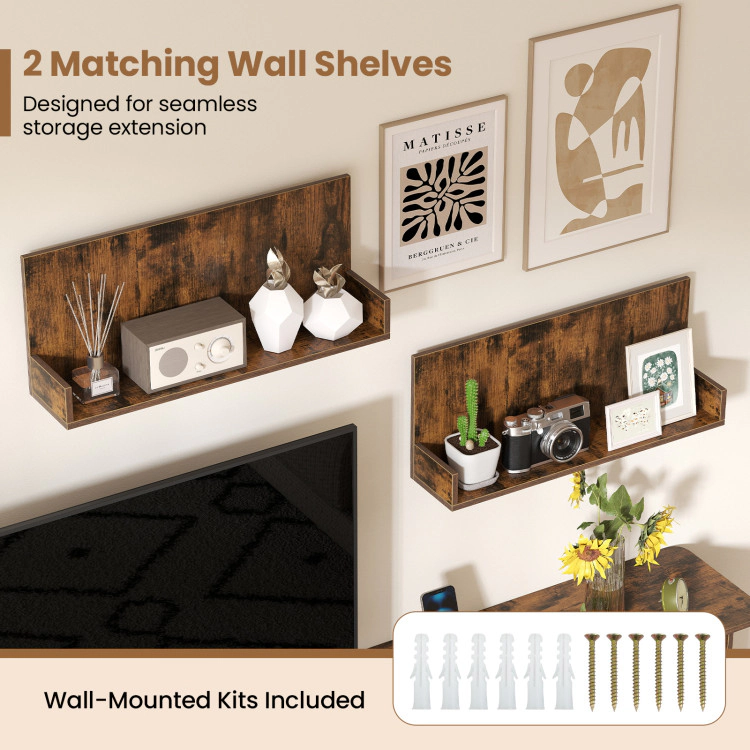 Hivvago Tv Stand For Tvs Up To 85 Inch With 2 Wall Shelves And Charging Station