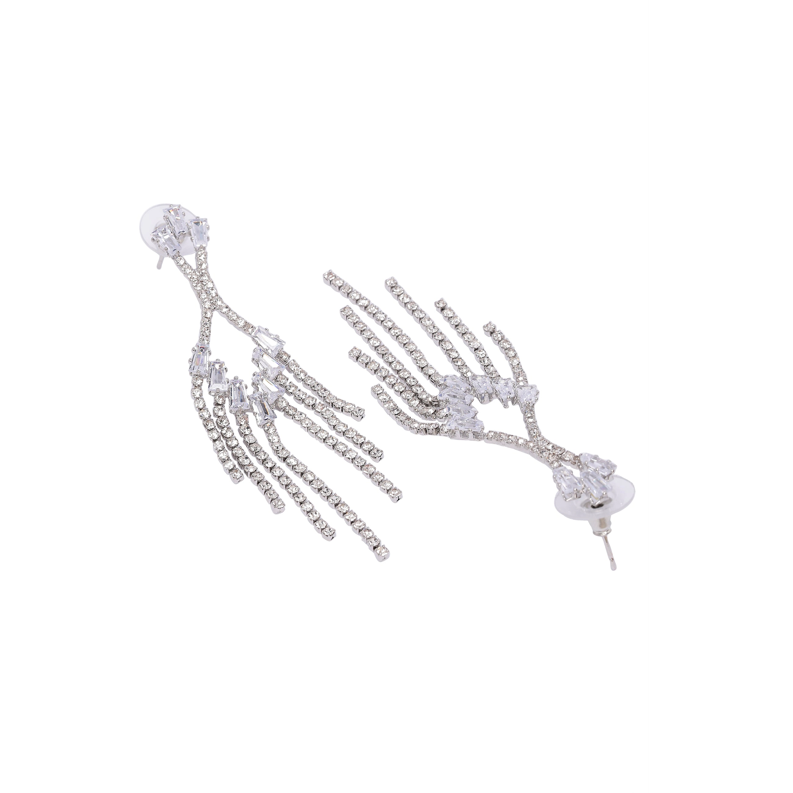 AGP PARIS Womens Elegant Sparkling Chain Drop Earrings