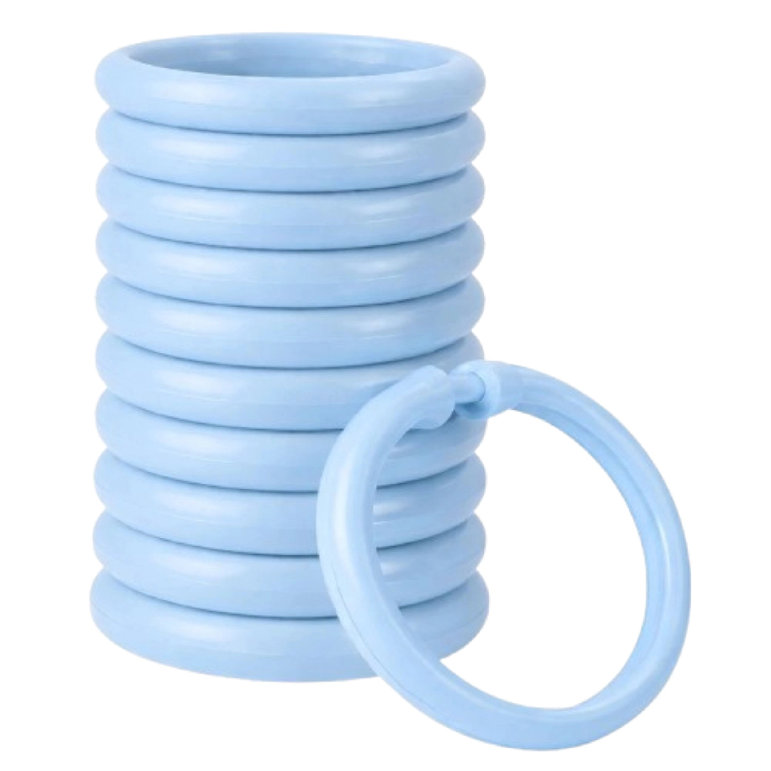 Home Collection 12 Piece Blue Plastic Shower Curtain Hook Set