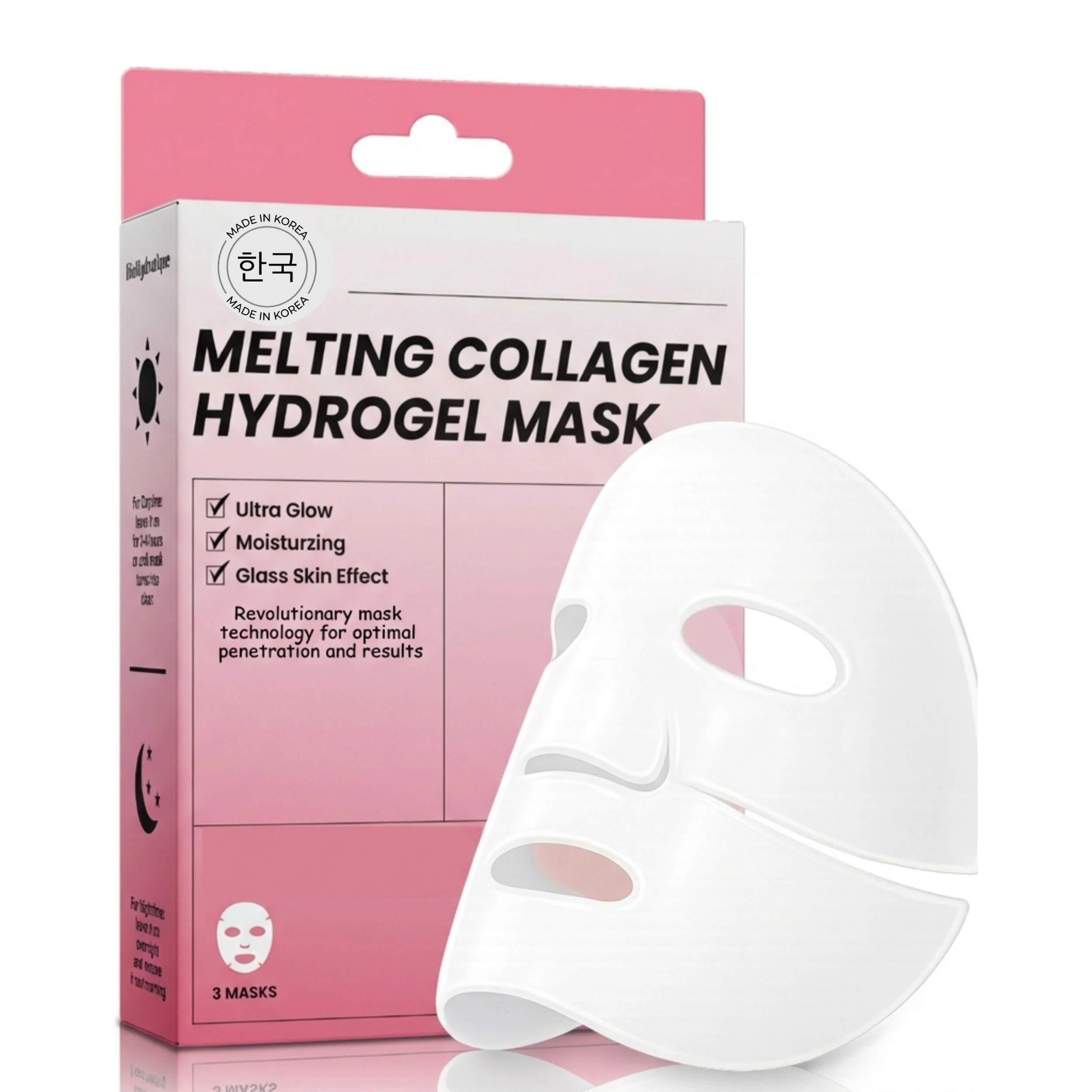 Lovery  Korean Beauty Skincare Melting Collagen Hydrogel Face Mask Set, 3pcs