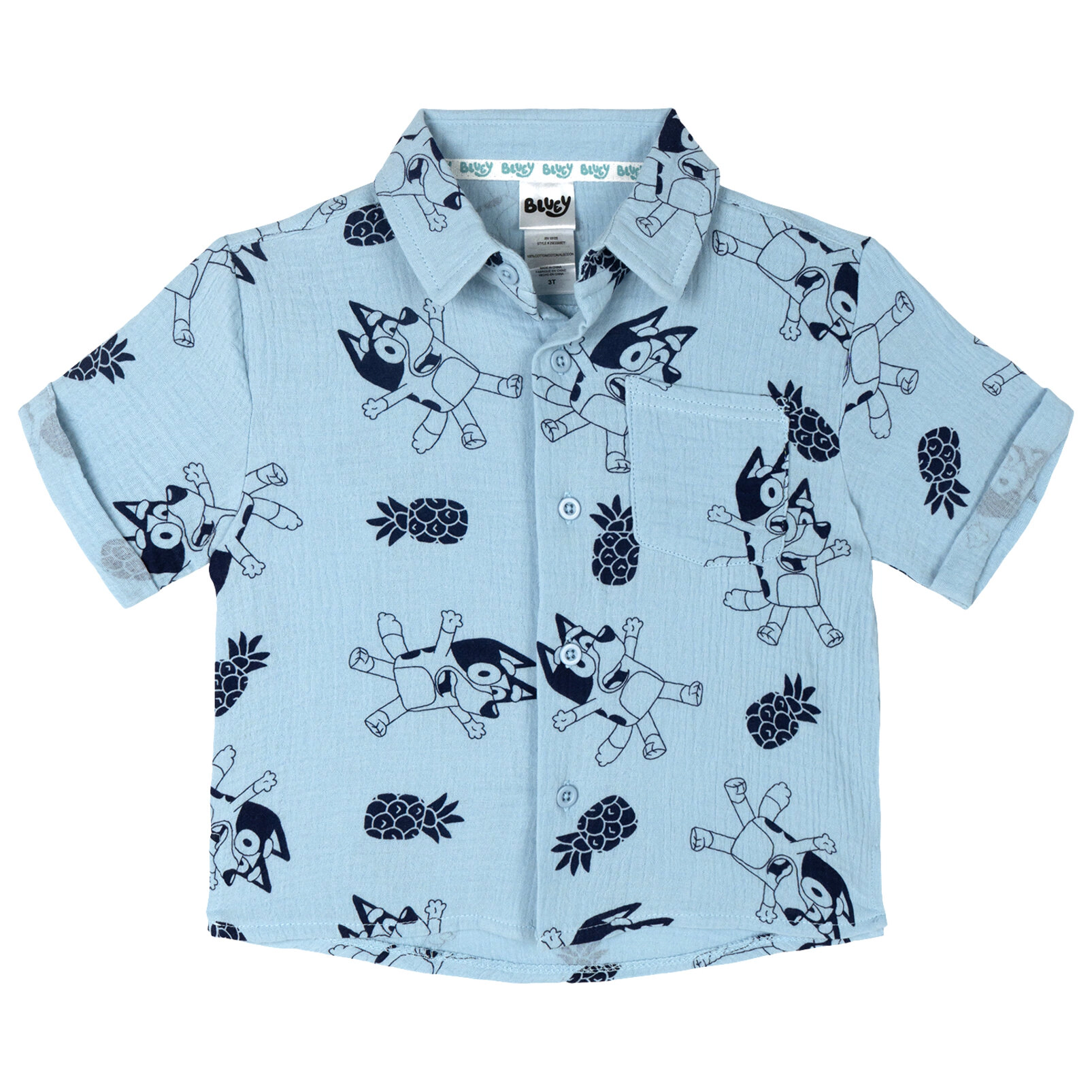 Bluey Boys' Hawaiian Shirt, Tee and Shorts Set