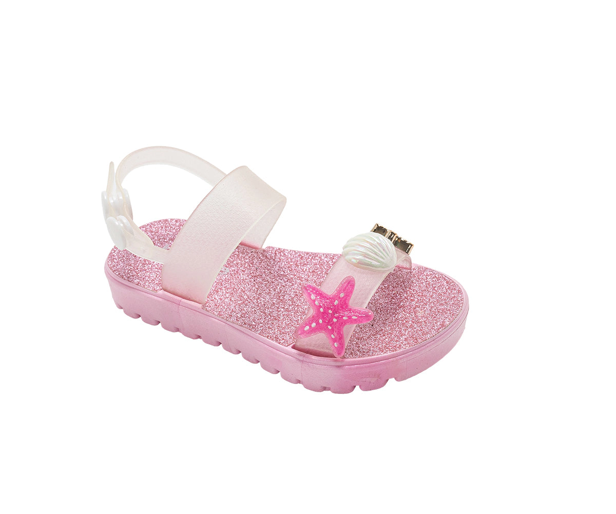 bebe Toddler Girl's Sandals with Back Strap and Starfish Detail