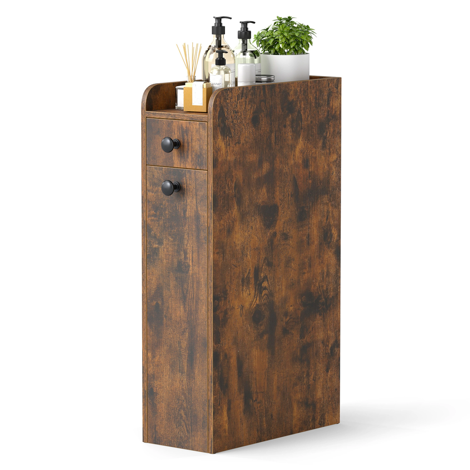 SlickBlue Narrow Bathroom Cabinet with Pull-Out Storage Drawers