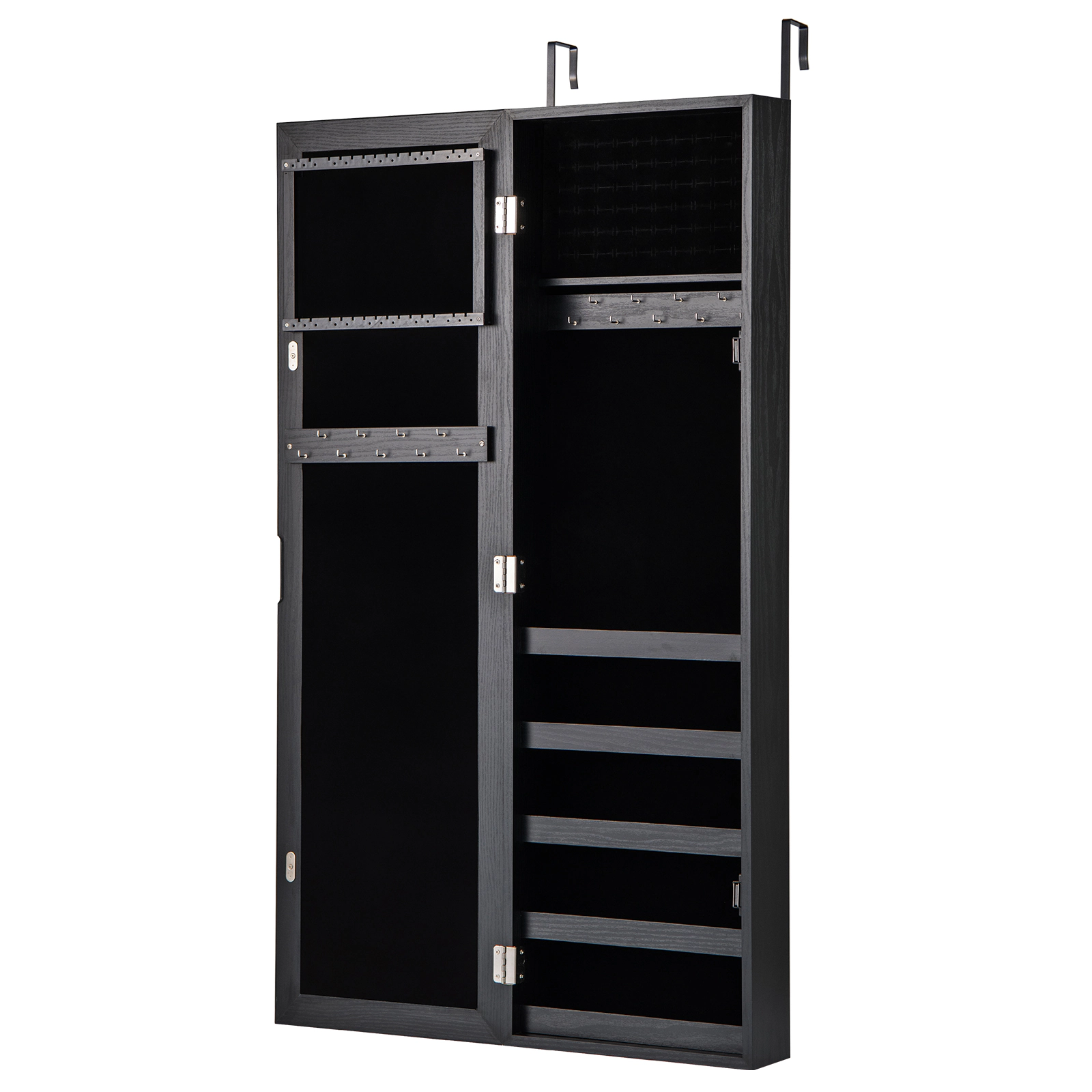 LJG Jewelry Cabinet Wall or Door Mounted Jewelry Armoire with Full-Length Mirror