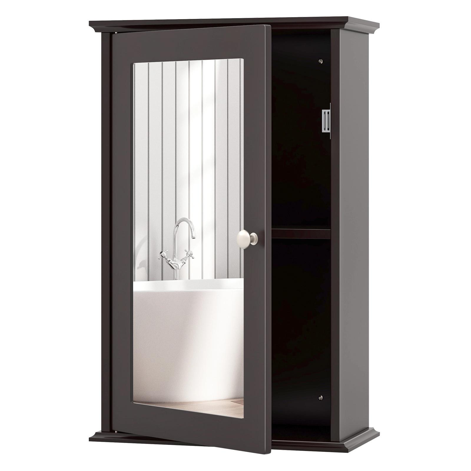 SlickBlue Wall Mounted Bathroom Cabinet with Mirror & Adjustable Shelf