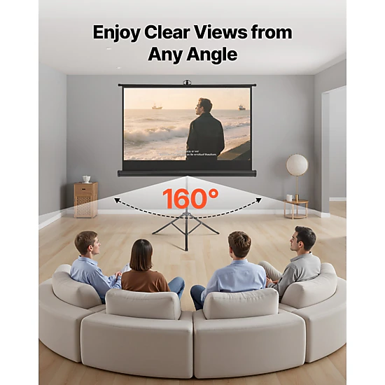 HONGGE 60 Inch Portable Tripod Projector Screen with Carry Bag for ...