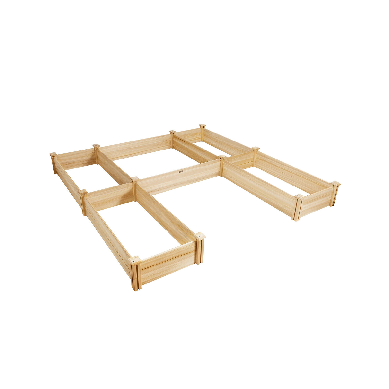 SlickBlue Outdoor 5 Section Wooden Raised Garden Bed Planter