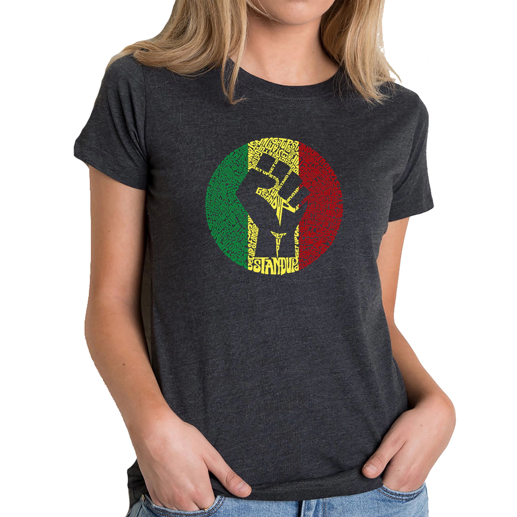 LA Pop Art Women's Cotton/Poly Blend Word TShirt
