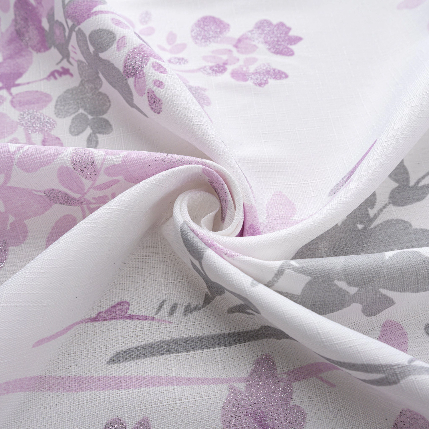 Olivia Gray 100% Polyester 140 GSM Aiden Printed Textured Grommet Curtain Panel 54" x 90" Blush