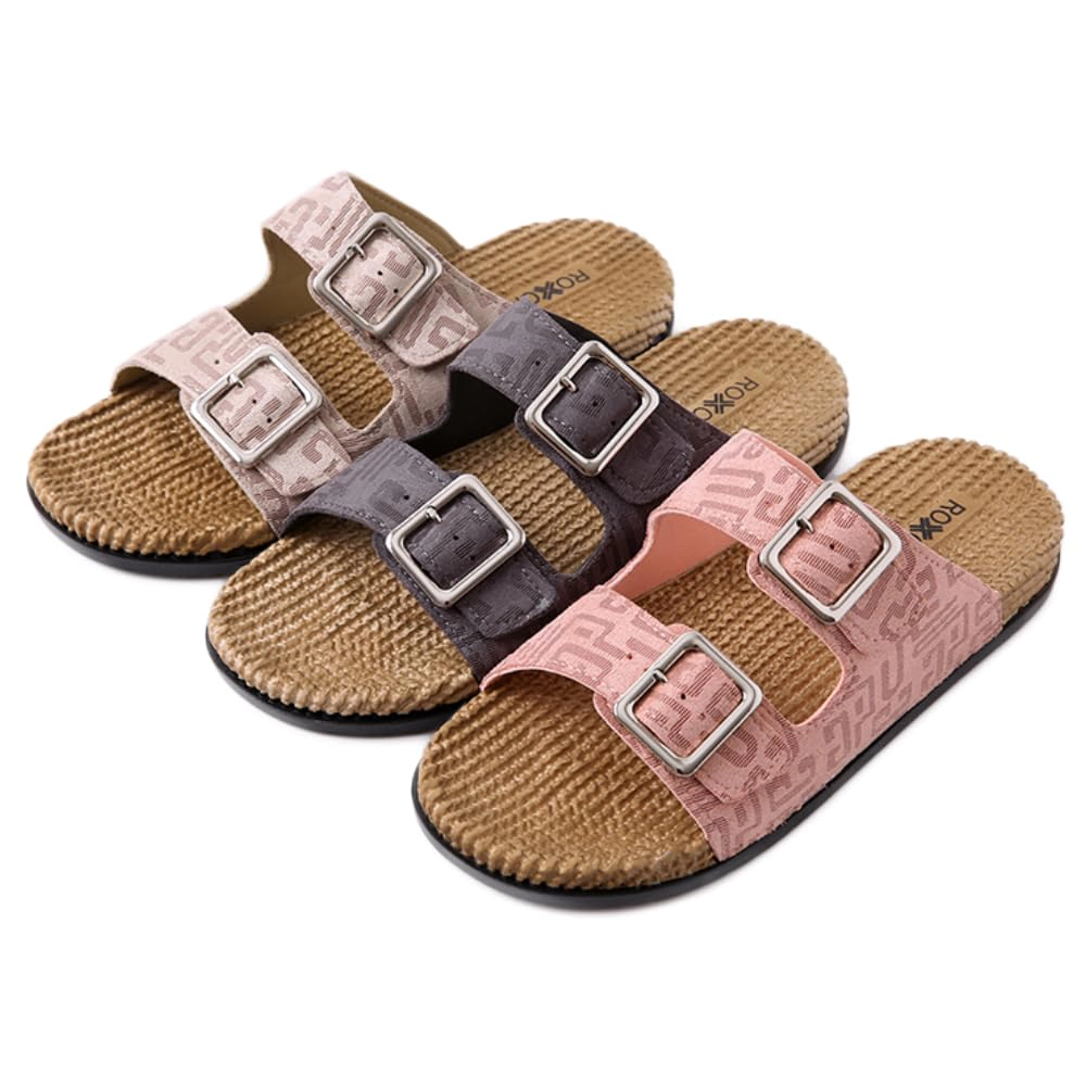 Roxoni Women's Fashion Double Buckle Indoor/Outdoor Sandal