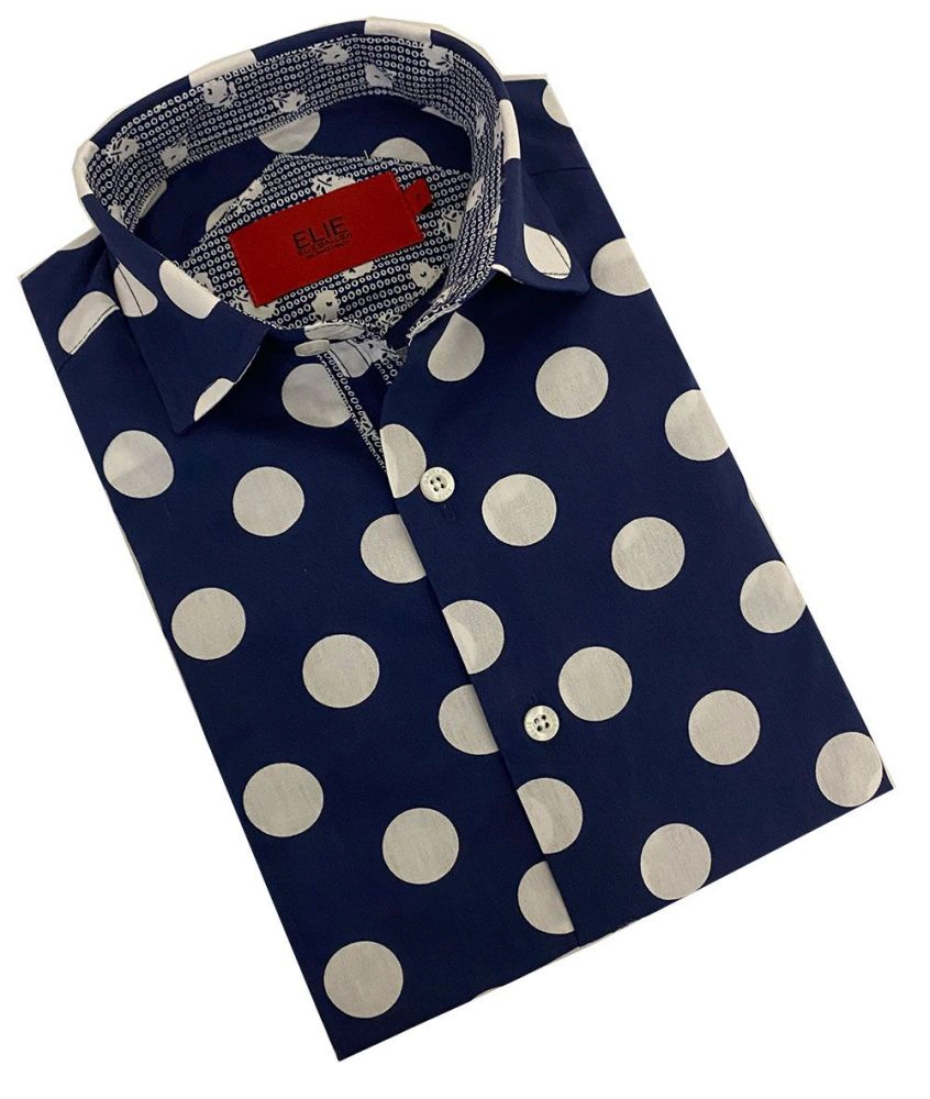 Elie Balleh Boys Slim Fit Long Sleeve Polka Dot Shirt