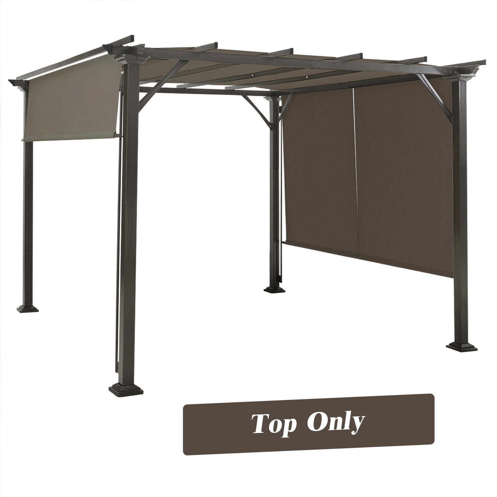 SUGIFT 16-ft Adjustable 2-Piece Universal Replacement Canopy for Pergola Gazebo Sun Awning 5-lb Polyester Fabric Brown