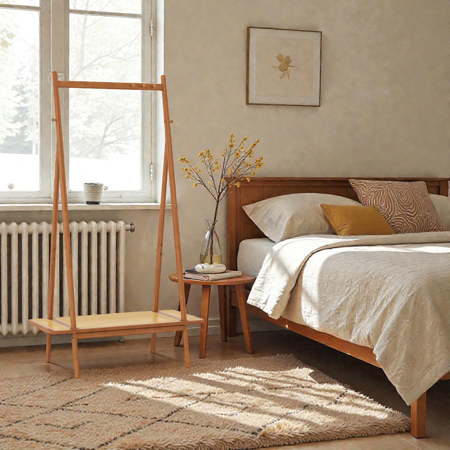 Hivvago Freestanding Bamboo Garment Organizer