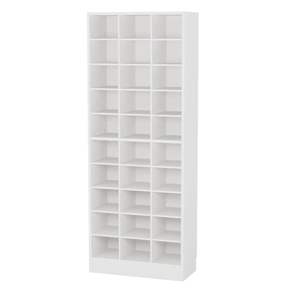 Tribesigns 10-Tier Shoe Cabinet, Wooden Shoe Storage Rack with 30 Cubbies