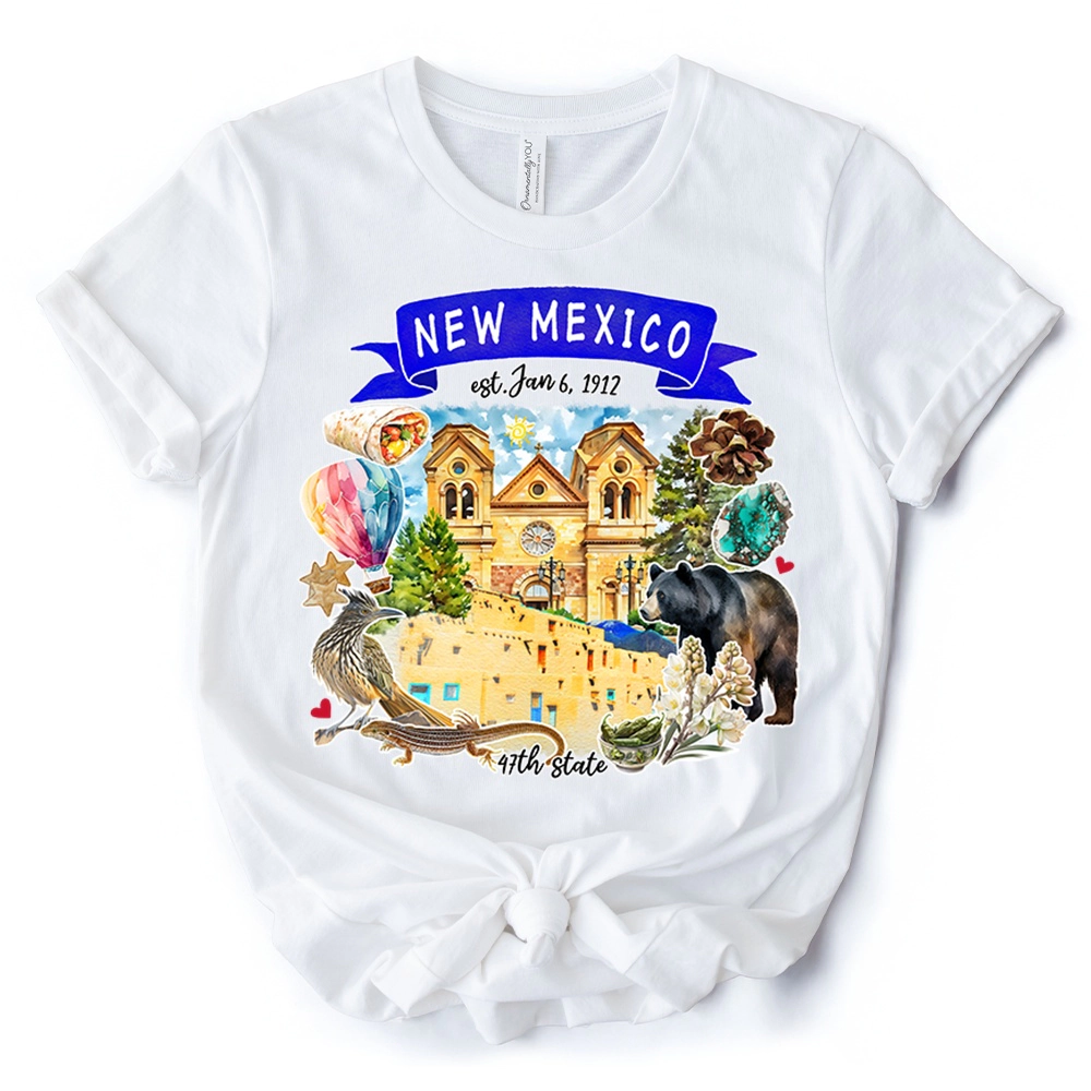 OrnamentallyYou Unisex Artistic New Mexico State Themes And Landmarks T-Shirt