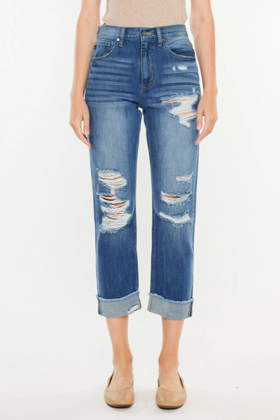 KanCan Women's Essentials High Rise Straight Leg Jeans Eloise