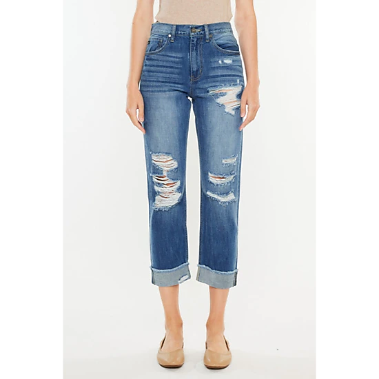 KanCan Women's Essentials High Rise Straight Leg Jeans Eloise