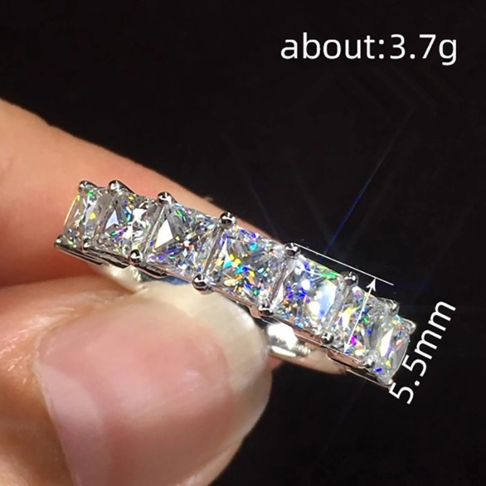 Fashion Princess Square Crystal Cubic Zirconia Ring