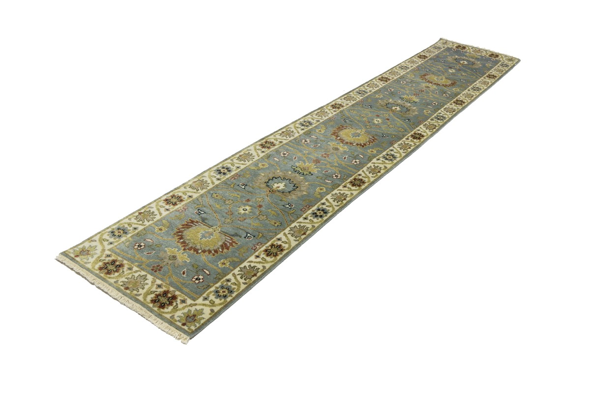 Magic Rugs Blue-gray Floral Osh Chobi 2'5X12 Peshawar Oriental Runner Rug