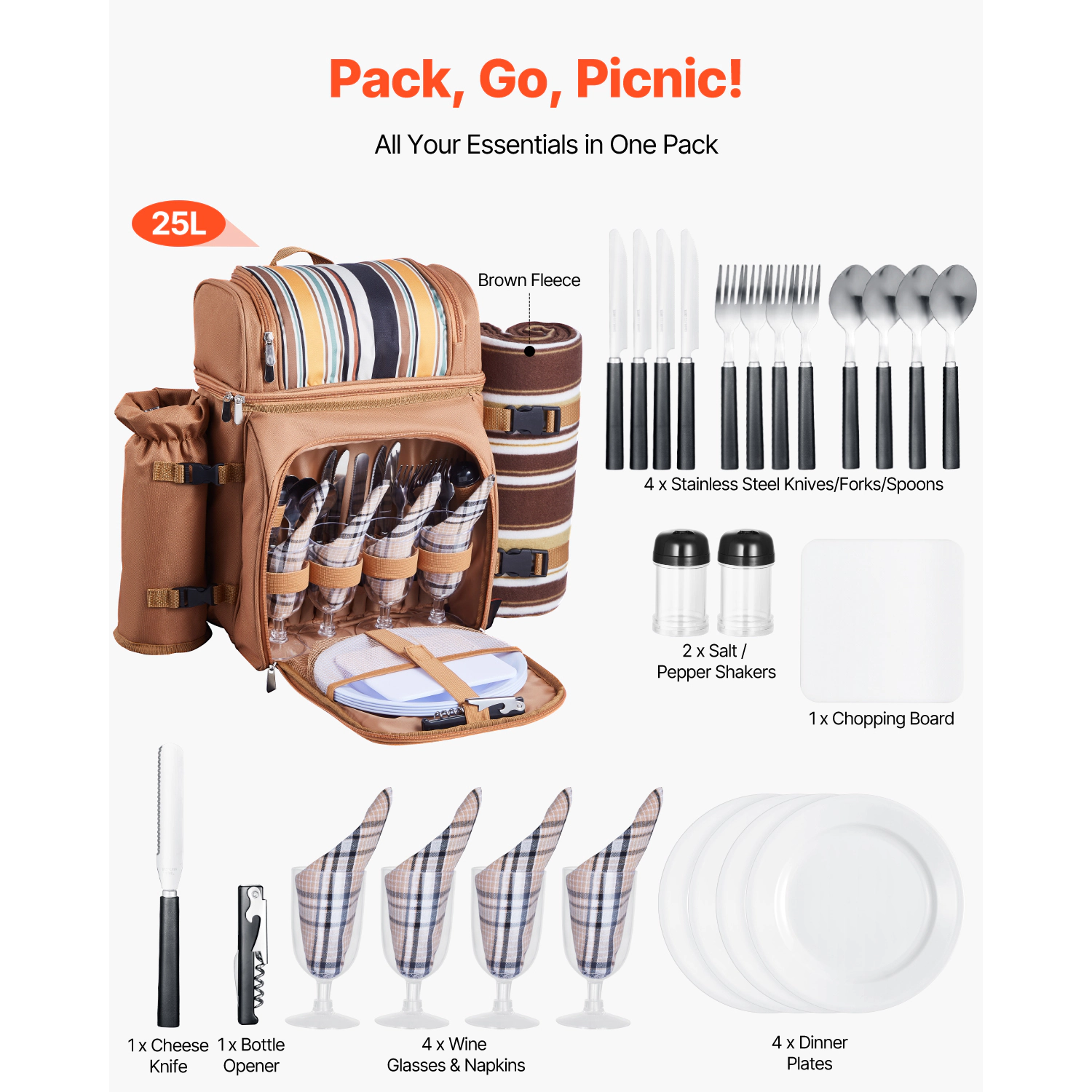 HONGGE Picnic Backpack Beach Bag for with Insulated Cooler Compartment Detachable Bottle/Wine Holder