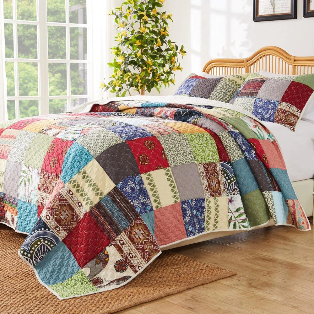 Greenland Home Fashions Renee Upcycle Luxurious Comfortable 3 Piece s Quilt Set
