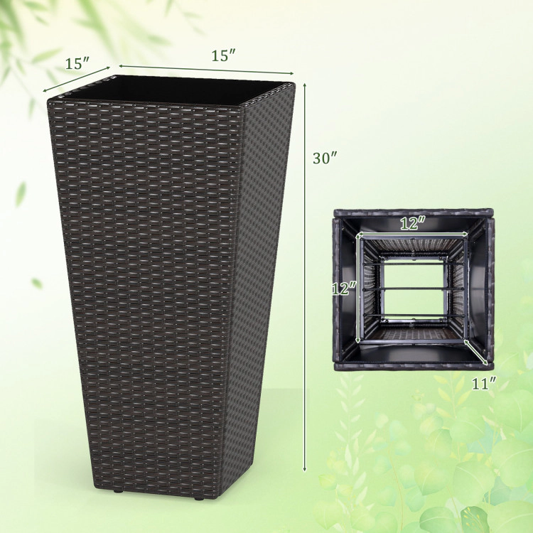 Hivvago 30 Inch Modern Decorative Planter Pots Set of 2 with Open-ended Base