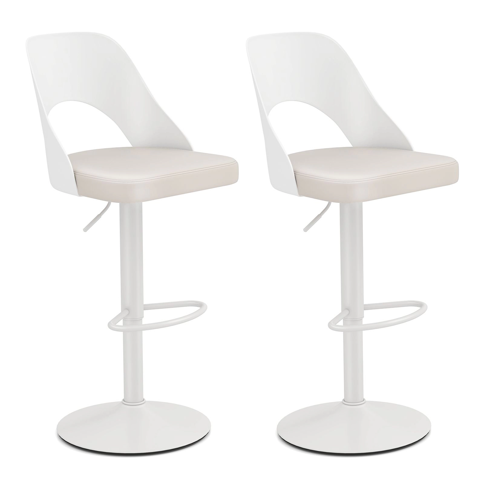 SlickBlue Set of 2 Bar Stools PU Leather Seat Adjustable Height Swivel Chairs