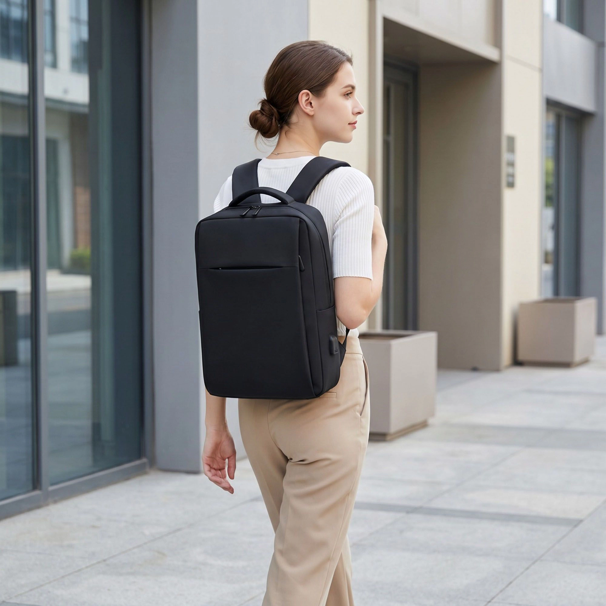 Alilang Women's Modern Slim Laptop Backpack - Professional  Commuter Daypack for Office, School, and Travel