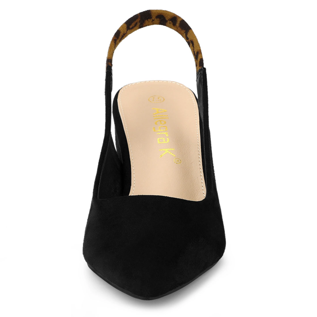 BLISSFUL STEP Women's Pointed Toe Block Heel Slingback Heels Pumps