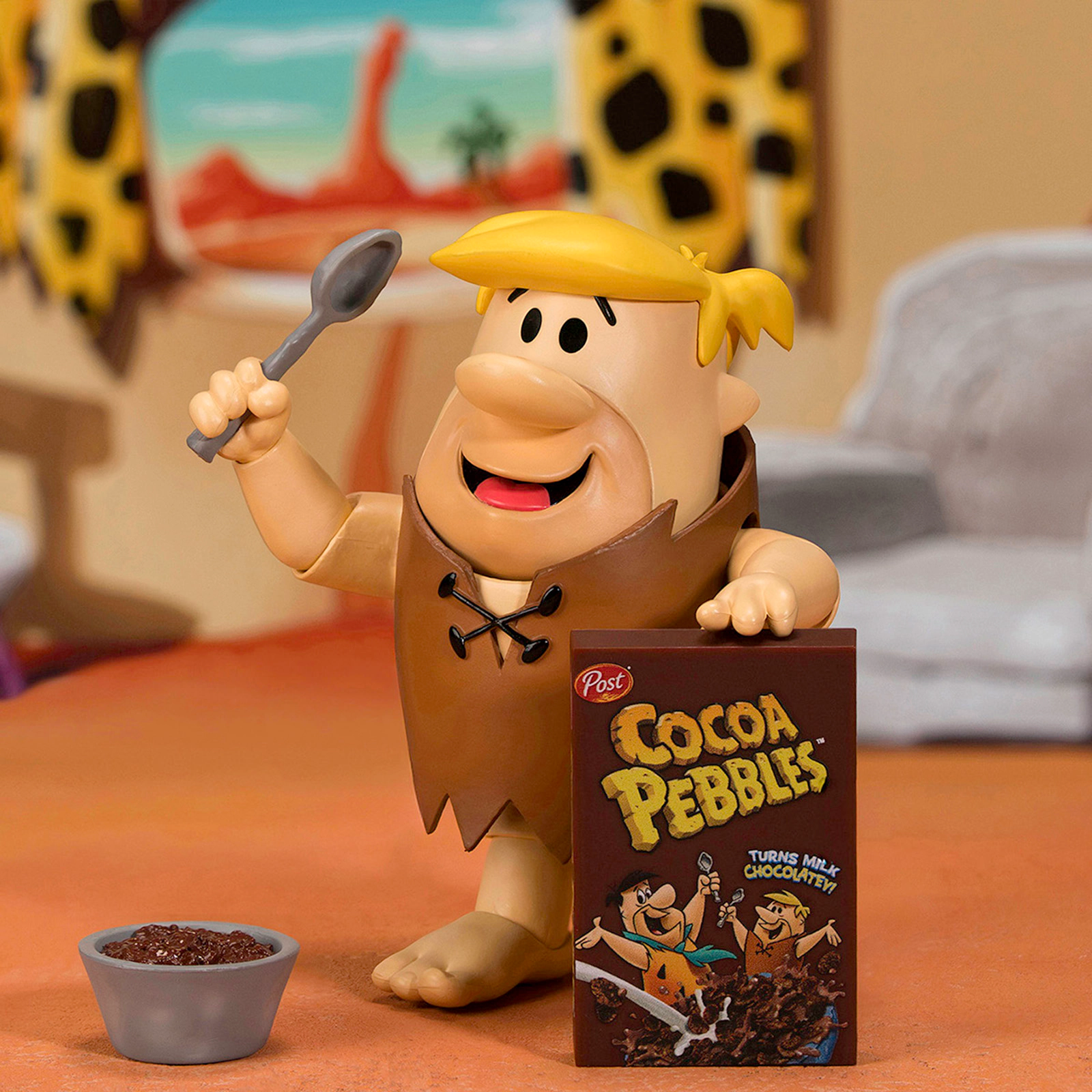Jada Barney Rubble 4.5" Moveable Figure With Accessories And Alternate Head And Hands "The Flintstones - Post
