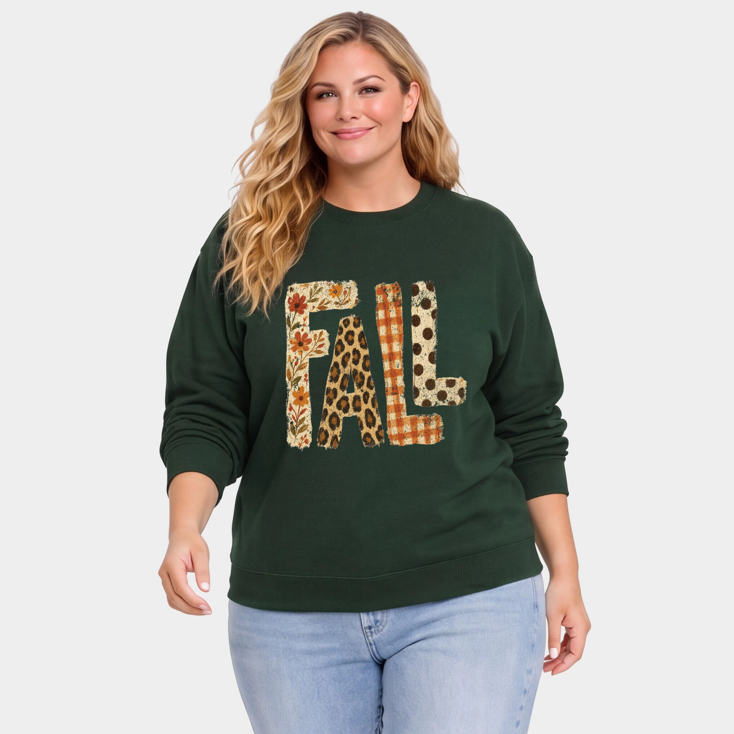 Simply Sage Market - Women's Plus Sweatshirt Fall Bold Patterns