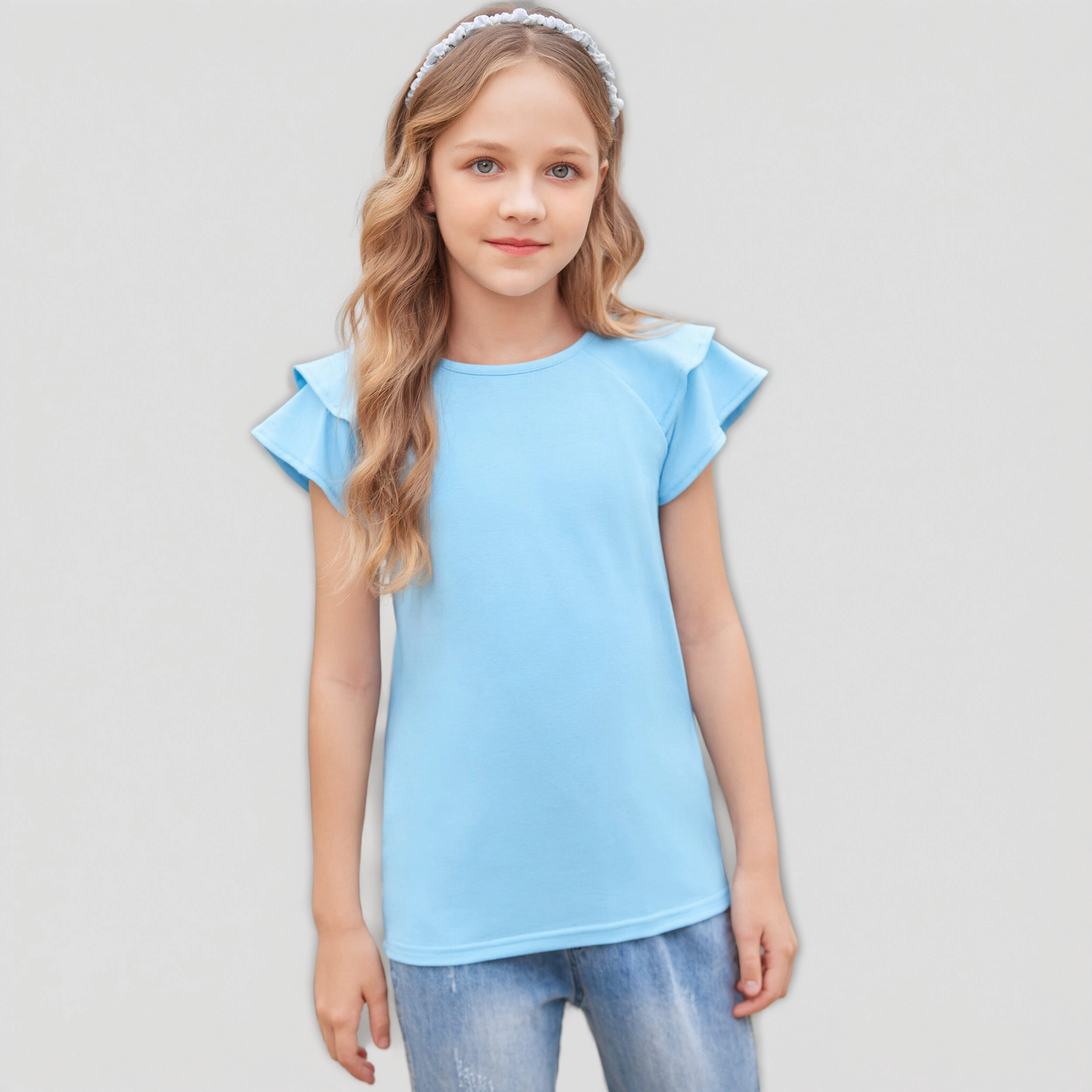Arshiner Girls T-Shirt Shirts Soft Flatter Sleeve Crewneck Summer Clothes