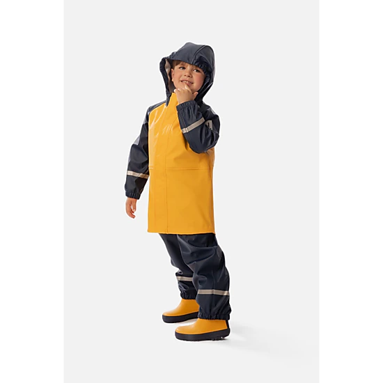 Deux par Deux Boys Color-Block Raglan Sleeve Hooded Rain Jacket