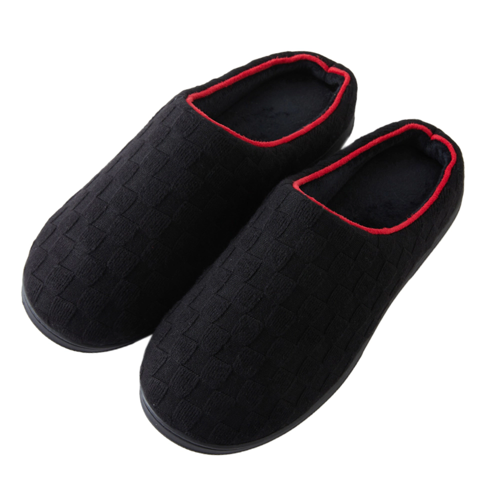 Roxoni Men’s Memory Foam Slippers with Quilted Upper for Indoor and Outdoor Wear