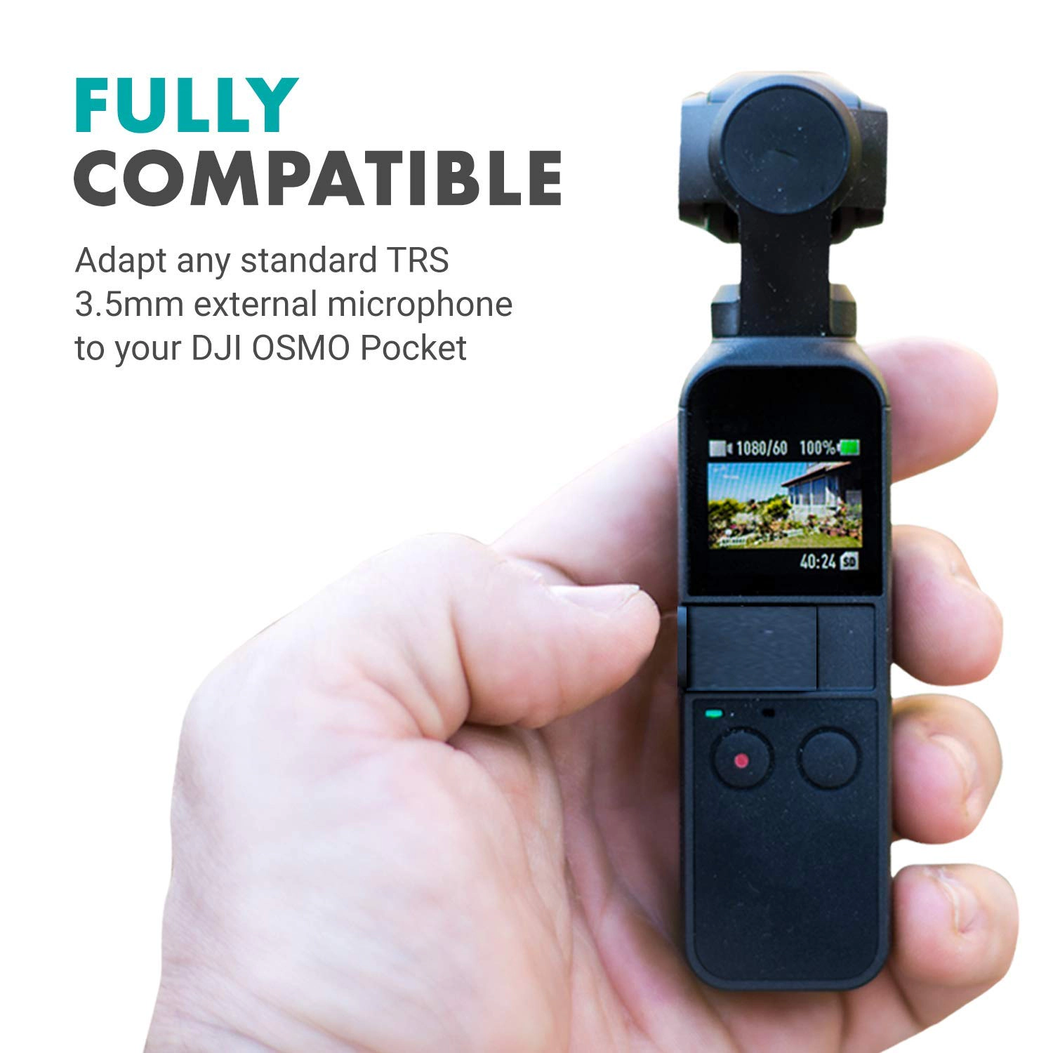 Movo PMA-1 Female 3.5mm TRS Microphone Audio Adapter Cable Compatible with The DJI OSMO Pocket