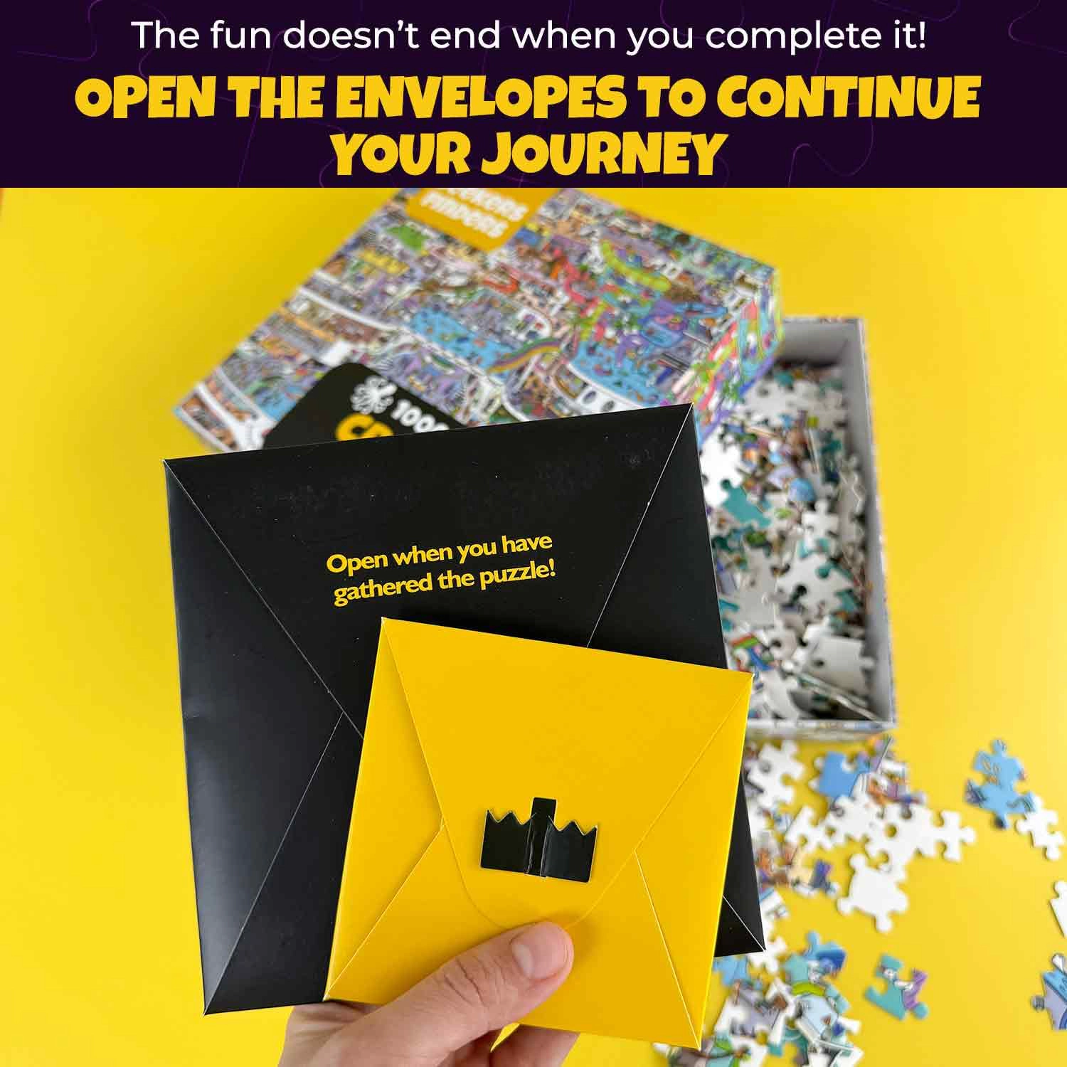 QUOKKA 1000-Piece Jigsaw Puzzles for Adults – Cruise Vistas, Galactic Tails, Knightly Cats Premium Box, Extra Fun Challenges