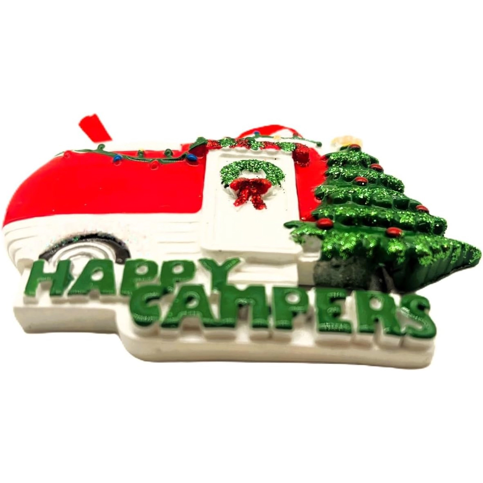 Kurt Adler Happy Campers Camper Trailer Caravan Resin Christmas Ornament 3.5 inch