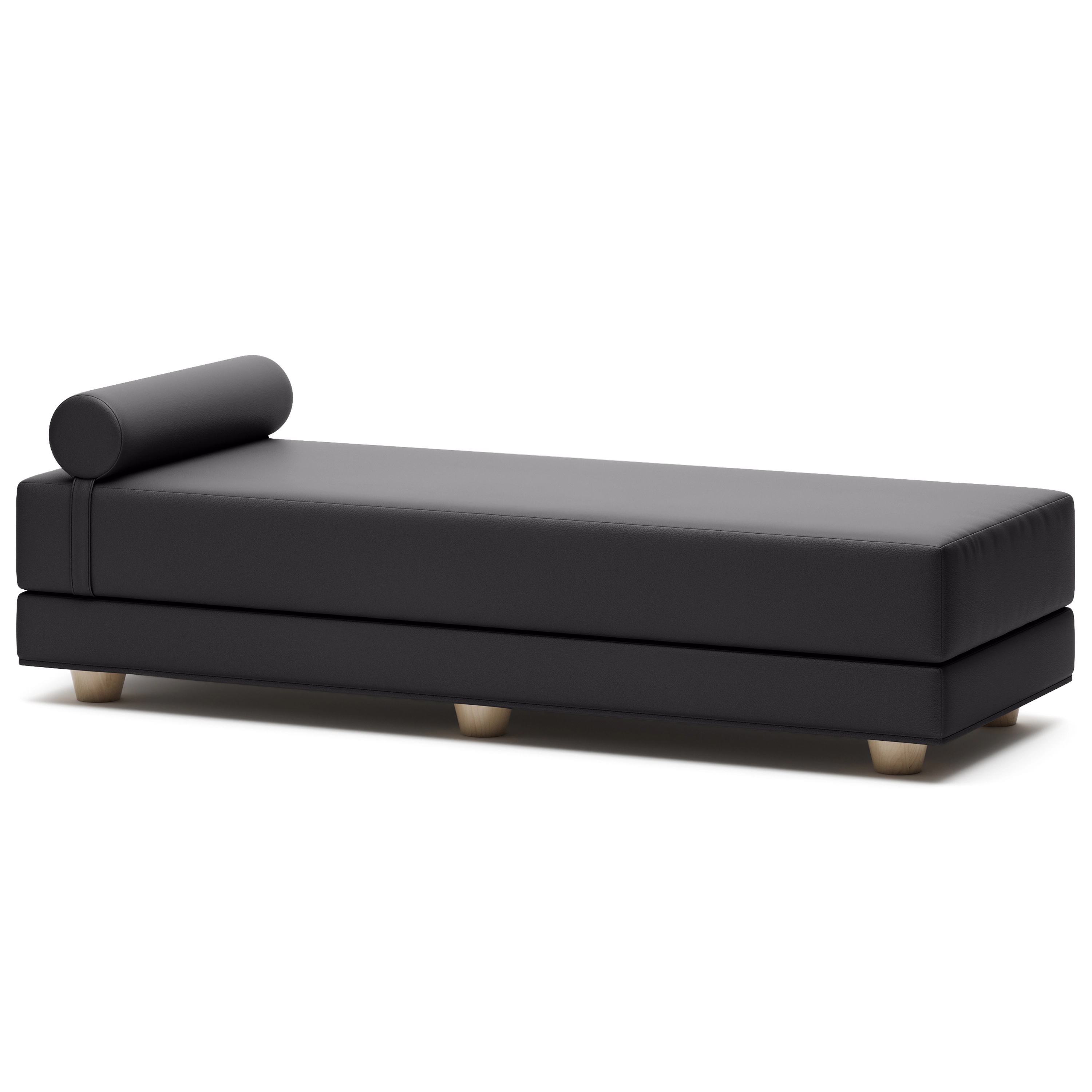 Jaxx Alon Daybed Deluxe Ultraleather - Fold-Out Sleeper Chaise with Memory Foam Queen-Size Mattress