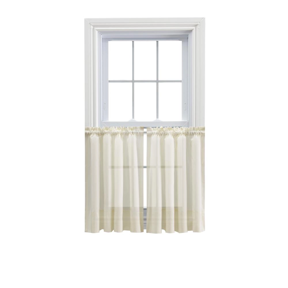 Ellis Curtain Shadow Stripe 1.5 Rod Pocket Tailo Tier Pair for Windows