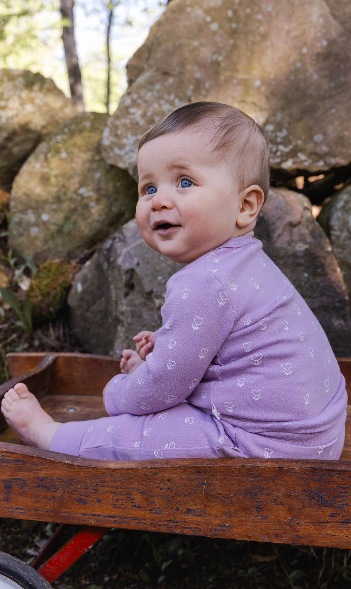 Deux par Girls Organic Cotton Long Sleeve Onesie with Floral Print