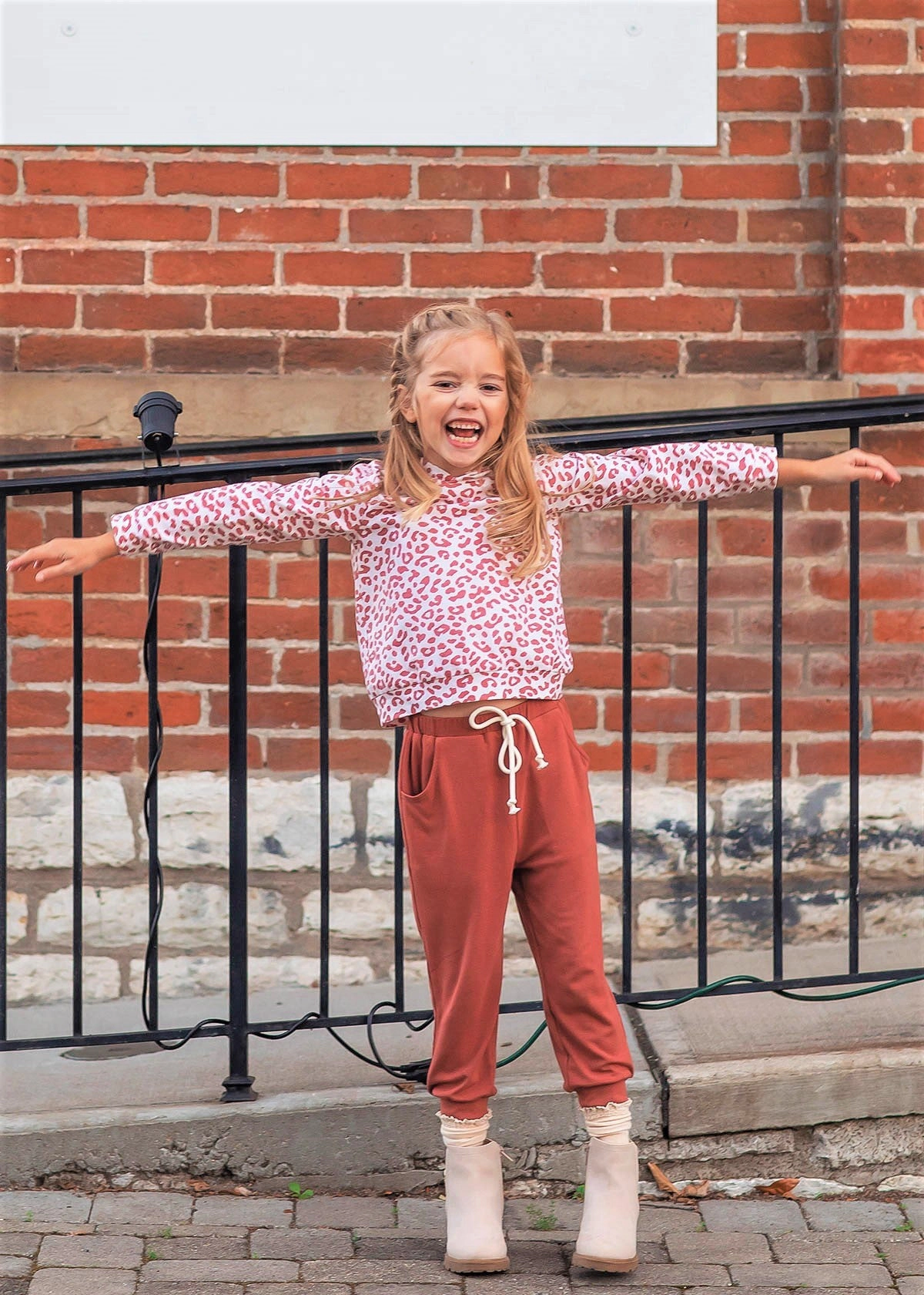 Mabel and Honey Amber Knit Red Leopard Toddler Dress