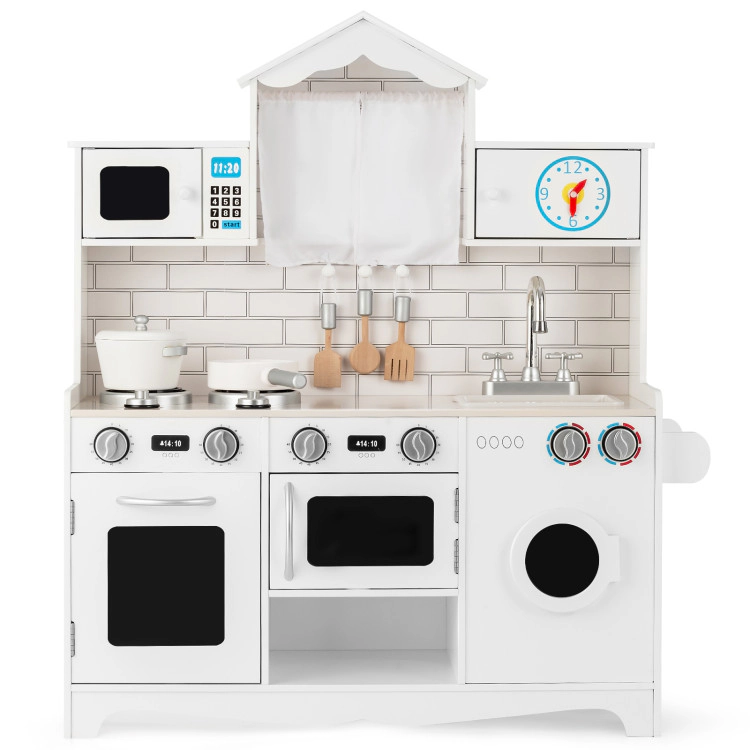 Hivvago Wooden Kids Kitchen with Washing Machine